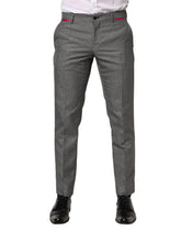 Dolce & Gabbana Gray Viscose Skinny Men Dress Trouser Pants - IT48 | M