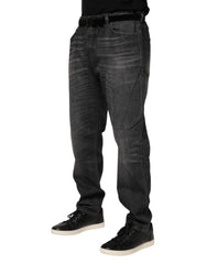 Dolce & Gabbana Gray Washed Cotton Loose Denim Jeans - IT54 | XL - Jeans