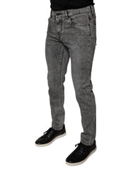 Dolce & Gabbana Gray Washed Cotton Skinny Denim Jeans - IT48 | M - Jeans