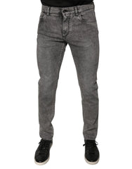 Dolce & Gabbana Gray Washed Cotton Skinny Denim Jeans - IT48 | M - Jeans