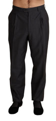 Dolce & Gabbana Gray Wool Blend Formal Trousers Pants - IT54 | XL - Trousers