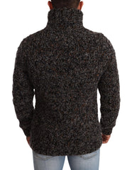 Dolce & Gabbana Gray Wool Blend Turtleneck Pullover Sweater - IT46 | S - Sweaters