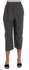 Dolce & Gabbana Gray Wool Capri Pants - IT46|XL - Trousers