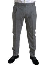 Dolce & Gabbana Gray Wool Chino Skinny Men Dress Trouser Pants - IT48 | M - Trousers