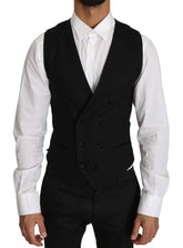 Dolce & Gabbana Gray Wool Double Breasted Waistcoat Vest - IT46 | S - Vests