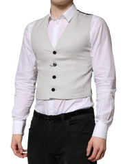 Dolce & Gabbana Gray Wool Dress Formal Men Waistcoat Vest - IT48 | M - Vests