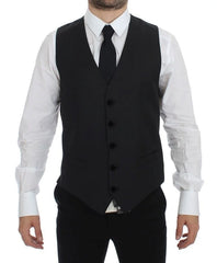 Dolce & Gabbana Gray Wool Formal Dress Vest Gilet Weste - IT48 | M - Vests
