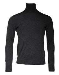Dolce & Gabbana Gray Wool Knit Turtleneck Pullover Sweater - Sweaters
