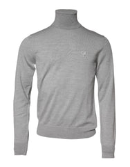 Dolce & Gabbana Gray Wool Knitted Men Pullover Sweater - IT48 | M - Sweaters