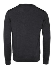 Dolce & Gabbana Gray Wool Logo Knitted Men Pullover Sweater - IT52 | XL - Sweaters