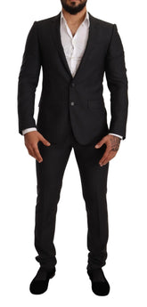 Dolce & Gabbana Gray Wool MARTINI Slim Fit Set Suit - IT44 | XS - Pant Suits