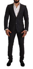 Dolce & Gabbana Gray Wool MARTINI Slim Fit Set Suit - IT44 | XS - Pant Suits