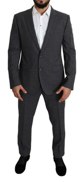 Dolce & Gabbana Gray Wool Men Formal 2 Piece MARTINI Suit - IT52 | XL - Tuxedos