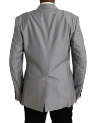 Dolce & Gabbana Gray Wool Peak Single Breasted Coat Blazer - IT54 | XL - Sport Jackets
