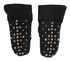Dolce & Gabbana Gray Wool Shearling Studded Gloves - 9|M - Gloves & Mittens