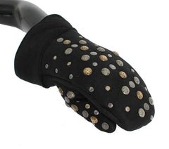 Dolce & Gabbana Gray Wool Shearling Studded Gloves - 9|M - Gloves & Mittens