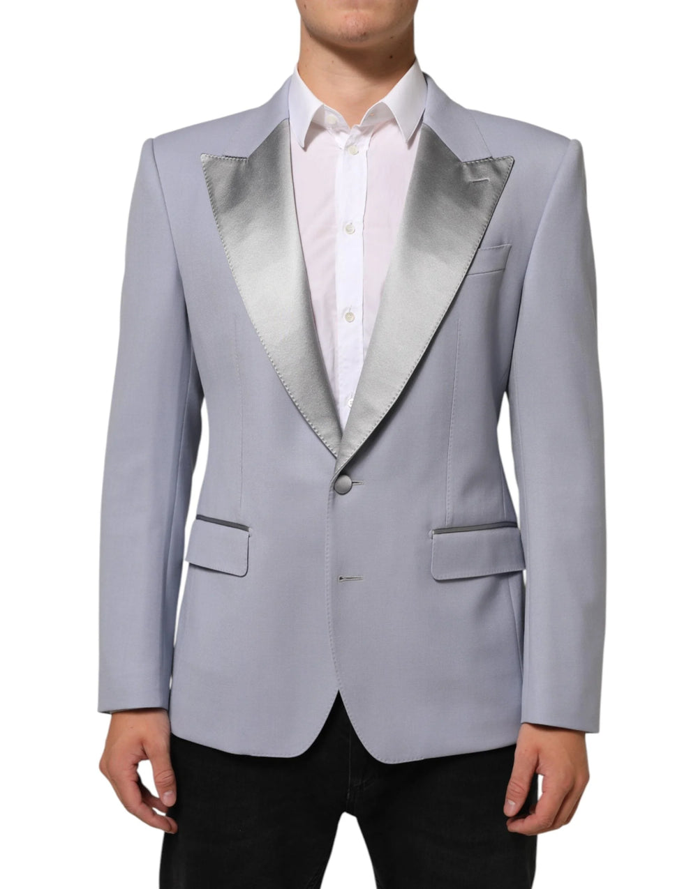 Dolce & Gabbana Gray Wool SICILIA 2 Buttons Men Suit Blazer - IT50 | L - Sport Jackets