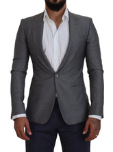 Dolce & Gabbana Gray Wool Silk Slim Fit Jacket Blazer - IT46 | S - Sport Jackets