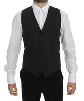 Dolce & Gabbana Gray Wool Stretch Dress Blazer Vest - IT50 | L - Vests