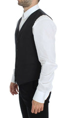 Dolce & Gabbana Gray Wool Stretch Dress Blazer Vest - IT50 | L - Vests