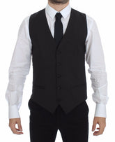 Dolce & Gabbana Gray Wool Stretch Dress Vest Blazer - Vests
