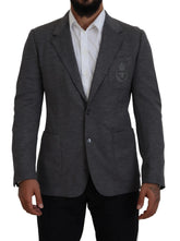 Dolce & Gabbana Gray Wool Stretch Slim Fit Jacket Blazer - IT44 | XS - Sport Jackets