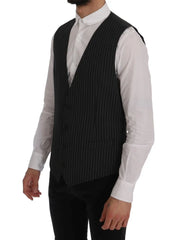Dolce & Gabbana Gray Wool Stretch Vest - IT52 | XL - Vests