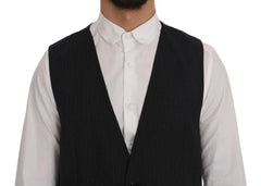 Dolce & Gabbana Gray Wool Stretch Vest - IT52 | XL - Vests