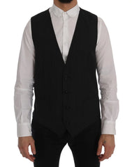 Dolce & Gabbana Gray Wool Stretch Vest - IT52 | XL - Vests