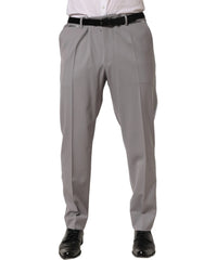 Dolce & Gabbana Gray Wool Tapered Men Dress Trouser Pants - IT54 | XL