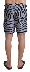 Dolce & Gabbana Gray Zebra Print Beachwear Shorts - IT4 | S - Swim Boxers