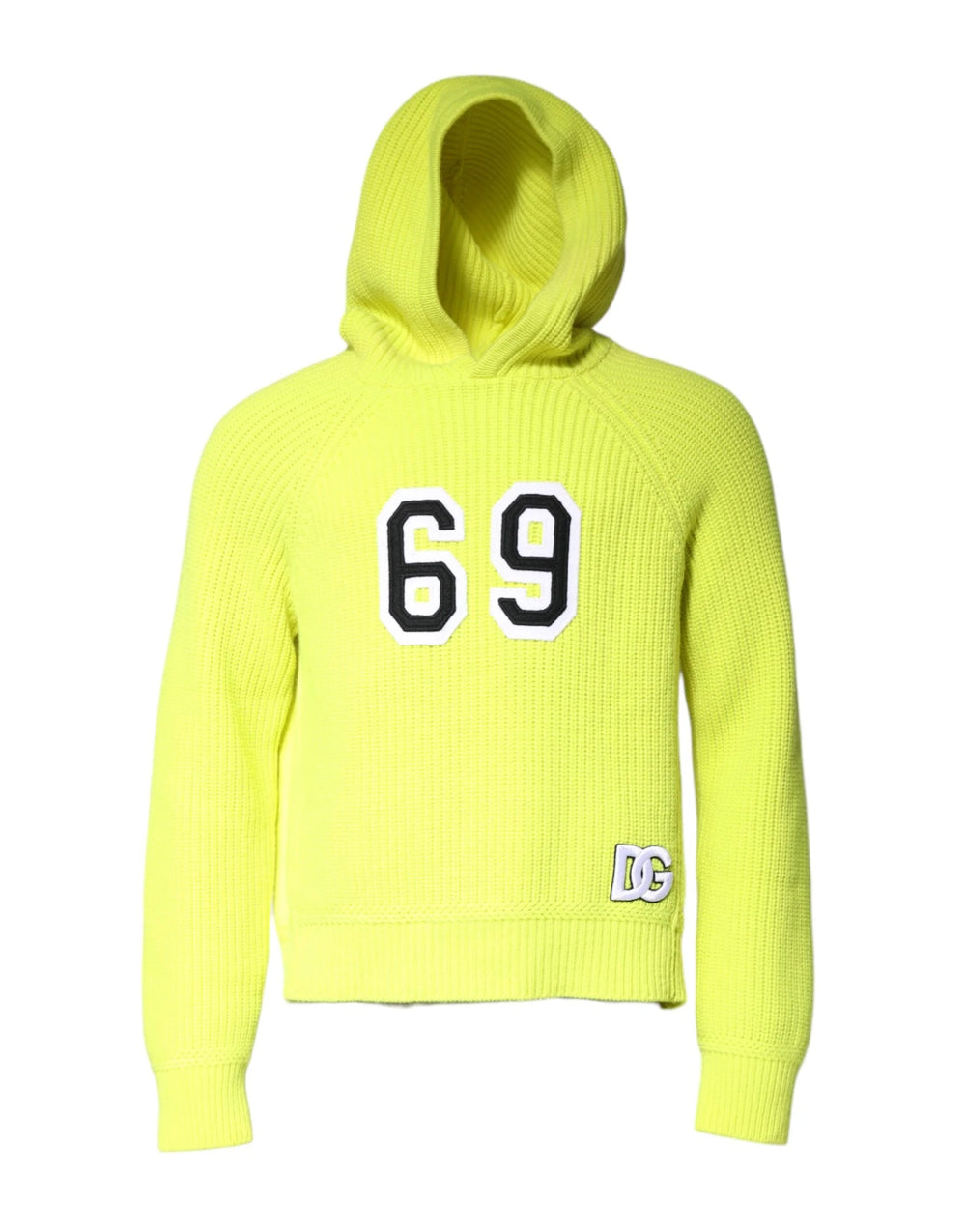 Dolce & Gabbana Green 69 Knit Hooded Men Pullover Sweater - IT48 | M - Hoodies