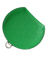 Dolce & Gabbana Green Calfskin Leather Round Logo Hand Mirror Holder - Face Mirrors