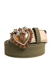 Dolce & Gabbana Green Camouflage Devotion Metal Buckle Belt - 75 cm / 30 Inches