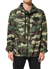 Dolce & Gabbana Green Camouflage Hooded Sweatshirt Jacket - IT52 | XL - Hoodies