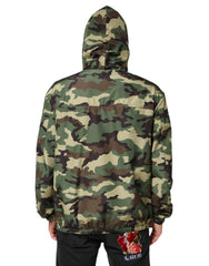 Dolce & Gabbana Green Camouflage Hooded Sweatshirt Jacket - IT52 | XL - Hoodies