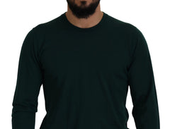 Dolce & Gabbana Green Cashmere Crewneck Pullover Sweater - Sweaters