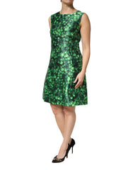 Dolce & Gabbana Green Clover Print Sleeveless A-Line Dress - IT44 | L