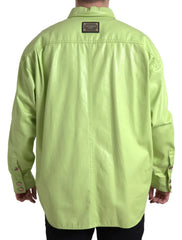 Dolce & Gabbana Green Cotton Collared Button Down Shirt - IT41 | L - Shirts