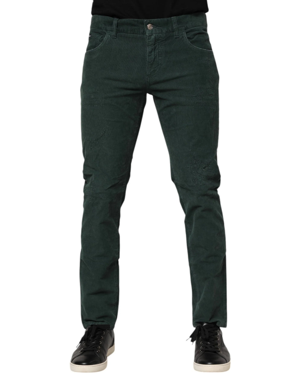 Dolce & Gabbana Green Cotton Corduroy Skinny Pants - IT50 | L - Trousers