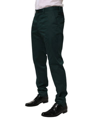 Dolce & Gabbana Green Cotton Formal Dress Men Trouser Pants - Trousers