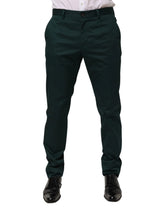 Dolce & Gabbana Green Cotton Formal Dress Men Trouser Pants - Trousers