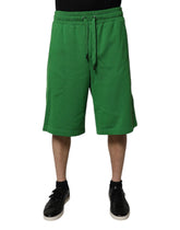 Dolce & Gabbana Green Cotton Men Sweatshorts Bermuda Shorts - IT48 | M - Bermudas