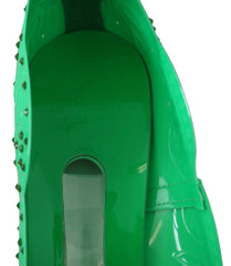 Dolce & Gabbana Green Crystal Floral CINDERELLA Heels Shoes - EU39/US8.5 - Heels