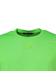 Dolce & Gabbana Green DG Logo Cotton Crew Neck T-shirt - T-Shirts