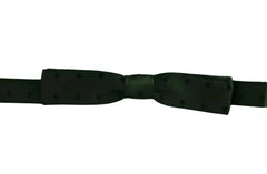 Dolce & Gabbana Green Dotted Silk Adjustable Neck Bow Tie - Neckties