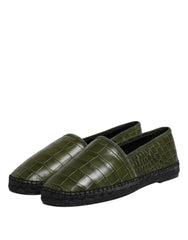 Dolce & Gabbana Green Exotic Leather Espadrilles Slip On Shoes - EU44/US11