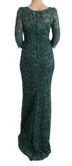 Dolce & Gabbana Green Floral Crystal Ricamo Sheath Dress - IT42|M - Dresses