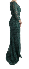 Dolce & Gabbana Green Floral Crystal Ricamo Sheath Dress - IT42|M - Dresses