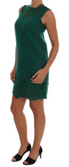 Dolce & Gabbana Green Floral Cutout Silk Wool Dress - Dresses